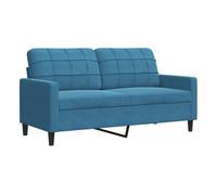 vidaXL Sofá de 2 plazas terciopelo azul 140 cm