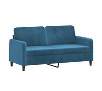 vidaXL Sofá de 2 plazas terciopelo azul 140 cm