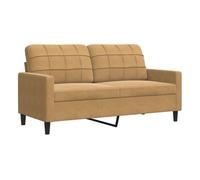 vidaXL Sofá de 2 plazas terciopelo marrón 140 cm