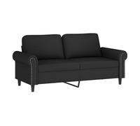 vidaXL Sofá de 2 plazas terciopelo negro 140 cm