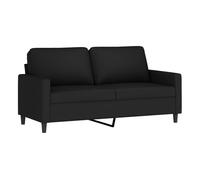 vidaXL Sofá 2 plazas tapizado terciopelo negro 140 cm con reposabrazos y respaldo