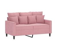 vidaXL Sofá de 2 plazas terciopelo rosa 120 cm