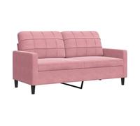 Vidaxl sofá de 2 plazas terciopelo rosa 140 cm
