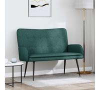 vidaXL Sofá de 2 Plazas Verde oscuro 115 x 61 x 87 cm Tela
