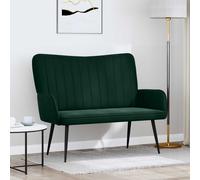 vidaXL Sofá de 2 Plazas Verde Oscuro 115 x 61 x 87 cm Terciopelo