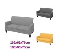 vidaXL Sofá de 3 plazas 180x65x76 cm gris claro Gris