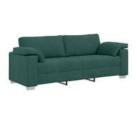 vidaXL Sofá de 3 plazas Verde Oscuro 220 cm Tela