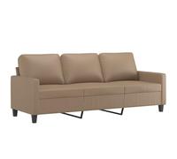 vidaXL Sofá de 3 Plazas, Asiento con Respaldo Reposabrazos, Sofá Tapizado de Descanso, Sillón para Salón Hogar, Cuero Sintético Color Capuchino