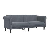 vidaXL Sofá de 3 Plazas, Asiento de Relax con Respaldo Reposabrazos, Sillón Tapizado de Televisión, Mueble para Salón, Terciopelo Gris Oscuro