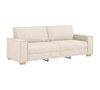 vidaXL Sofá de 3 plazas Beige 220 cm Tejido Mezcla de Lino, Conjunto de sofá para Sala, sofá de Lino Moderno, Mueble Resistente, Lounge Familiar contemporáneo