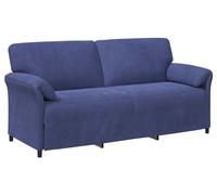 vidaXL Sofá de 3 plazas, color azul policía, 198 x 83 x 95 cm, tapizado en terciopelo