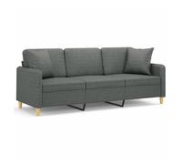 vidaXL Sofá de 3 plazas Costa con cojines tela gris oscuro 180 cm