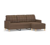 Vidaxl sofá de 3 plazas con taburete de tela marrón 180 cm