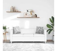vidaXL Sofá de 3 plazas de cuero artificial blanco
