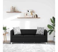 vidaXL Sofá de 3 plazas de cuero artificial negro