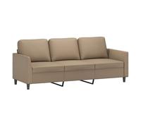 vidaXL Sofá de 3 plazas de cuero sintético color capuchino 180 cm