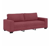 vidaXL Sofá de 3 plazas de tela 220x77x82 cm Multicolor Rojo vino tinto
