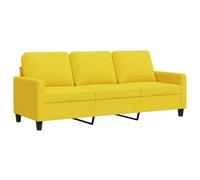 vidaXL Sofá de 3 plazas 180 cm – Asiento, respaldo y reposabrazos acolchados, tapizado amarillo claro