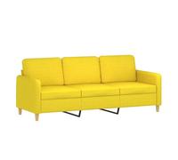 Vidaxl sofá de 3 plazas de tela amarillo claro 180 cm