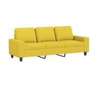 vidaXL Sofá de 3 plazas de tela amarillo claro 180 cm