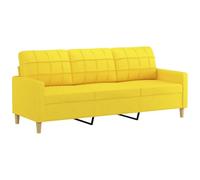 vidaXL Sofá de 3 plazas de Tela Amarillo Claro 180 cm, sofá, loveseat, sofá de salón, sofás, sofá tapizado, Asientos de salón, sofá de 3 Personas