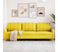 vidaXL Sofá de 3 plazas de tela Amarillo claro 210 cm