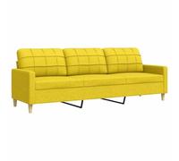 vidaXL Sofá de 3 plazas de tela Amarillo claro 210 cm
