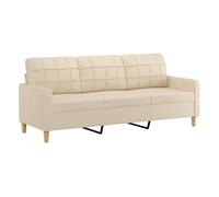Vidaxl sofá de 3 plazas de tela crema 180 cm