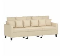 Vidaxl sofá de 3 plazas de tela crema 180 cm