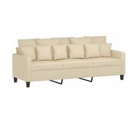 Vidaxl sofá de 3 plazas de tela crema 180 cm