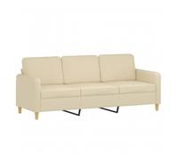 Vidaxl sofá de 3 plazas de tela crema 180 cm
