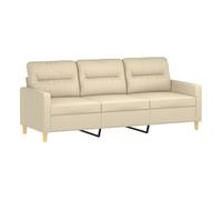 vidaXL Sofá de 3 plazas de tela crema 180 cm