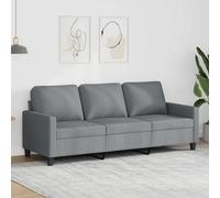 vidaXL Sofá de 3 plazas de tela gris claro 180 cm