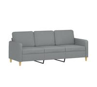 vidaXL Sofá de 3 plazas de tela gris claro 180 cm