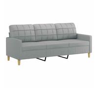 vidaXL Sofá de 3 plazas de tela, gris claro, 180 cm