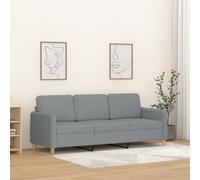 vidaXL Sofá de 3 plazas de tela gris claro 180 cm