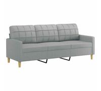 vidaXL Sofá de 3 plazas de Tela Gris Claro 180 cm