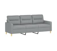 Vidaxl sofá de 3 plazas de tela gris claro 180 cm