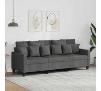 Vidaxl sofá de 3 plazas de tela gris oscuro 180 cm