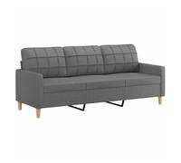 vidaXL Sofá de 3 plazas de Tela Gris Oscuro 180 cm