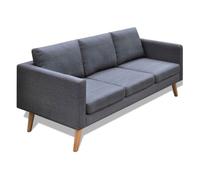 vidaXL Sofá de 3 plazas de tela gris oscuro Gris