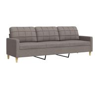 vidaXL Sofá de 3 plazas tapizado 210 cm - Tela gris taupe