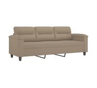 vidaXL Sofá de 3 plazas de microfibra gris taupe 180 cm