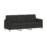 Vidaxl sofá de 3 plazas de tela negro 180 cm