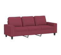 vidaXL Sofá de 3 plazas de tela rojo tinto 180 cm
