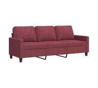 vidaXL Sofá de 3 plazas de tela rojo tinto 180 cm