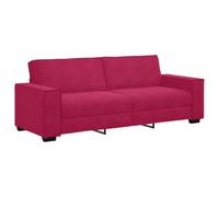 vidaXL Sofá de 3 plazas Terciopelo rojo tinto 220x78x84 cm