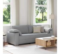 vidaXL Sofá de 3 plazas Elegante 220 cm Tela Gris claro, cojín de espuma, tapicería transpirable