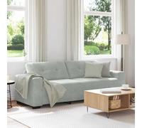 vidaXL Sofá de 3 plazas gris claro, 220x78x80 cm, terciopelo