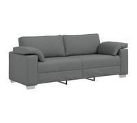 vidaXL Sofá de 3 plazas 220 cm – Moderno, cojines de espuma, transpirable – Gris oscuro Tela